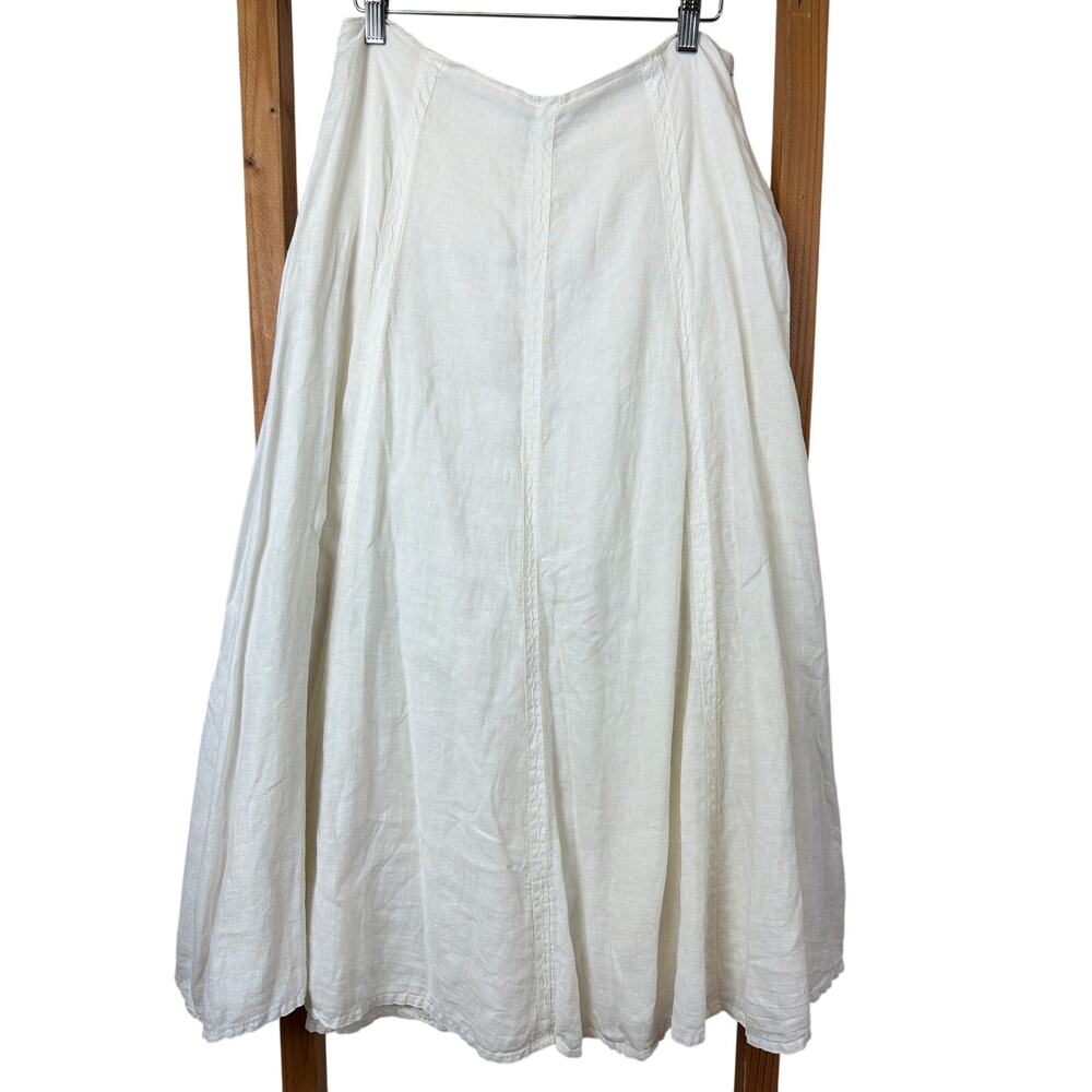 Gap Off-White Flowy Side Zipper Lined Maxi Skirt Size 8